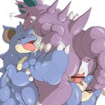  anal anal_penetration anus blush breasts butt censor_bar chubby cum cum_in_pussy cum_inside double_penetration duo female feral male nidoking nidoqueen nintendo penetration penis pok&#233;mon pokemon pussy scalie sex straight sweat tail_sex vaginal vaginal_penetration video_games 
