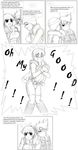  bowl_cut comic english flak_jacket forehead_protector genderswap genderswap_(mtf) greyscale hatake_kakashi highres konohagakure_symbol might_guy monochrome multiple_girls naruto naruto_(series) ninja o_o open_mouth pritzpritz scan short_hair speech_bubble traditional_media 