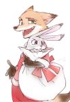  2018 anthro canine christmas clothing digital_media_(artwork) disney duo fox fur green_eyes hi_res holidays judy_hopps lagomorph low_res male mammal nick_wilde purple_eyes rabbit sagara_shino simple_background zootopia 