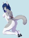  anthro breasts butt canine female hands_behind_back heterochromia kitsunewaffles-chan kneeling looking_at_viewer mammal nipples nude rope solo tattoo 
