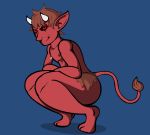  brown_hair corruption_of_champions hair horn humanoid imp invalid_tag lil_scooter56 male nipple_piercing nipples not_furry piercing red_eyes red_skin simple_background solo thick_thighs 
