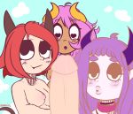  &lt;3 &lt;3_eyes 2018 absurd_res blush breasts cecidit dark_skin demon erection female group hair hi_res horn human humanoid humanoid_penis invalid_tag jewelry long_hair looking_at_viewer looking_down male mammal meryiel naughty_face necklace nipples not_furry nude outside penis pink_hair precum presenting purple_hair red_hair short_hair sketch smile smug standing succ_the_succubus succubus surprise tiefling toony unknown_character 