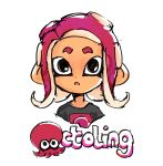  brown_eyes clothing colored female looking_at_viewer nintendo octoling shirt sketch snoozincopter splatoon surprise t-shirt tentacle_hair tentacles text video_games 