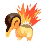  creature cyndaquil fiery_tail fire full_body gen_2_pokemon glitchedpuppet no_humans pokemon pokemon_(creature) simple_background solo standing tail white_background 