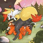  &lt;3 anal anal_penetration angry animal_genitalia animal_penis balls braixen canine_penis cum cum_in_ass cum_inside duo feral forest from_behind_position growlithe hi_res knot male male/male nintendo penetration penis pok&eacute;mon pok&eacute;mon_(species) raburigaron sex tree video_games 