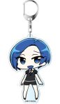  :d androgynous benitoite_(houseki_no_kuni) black_footwear black_neckwear blue_eyes blue_hair chan_co chibi gem_uniform_(houseki_no_kuni) houseki_no_kuni lowres luster necktie open_hand open_hands open_mouth promotional_art shirt short_hair short_sleeves shorts smile solo uniform white_shirt 