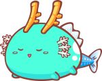  axie_infinity fish fish_tail full_body mermaid_costume no_humans puff_(axie_infinity) shark_fin solo tail transparent_background 