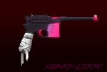  aestaroth bandage c96 dreamsinscareden glowing gun handgun masuer not_furry pink_glow pistol ranged_weapon weapon 