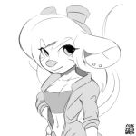  2018 anthro bangs big_ears breasts chip_&#039;n_dale_rescue_rangers clothed clothing disney ear_piercing female gadget_hackwrench half-closed_eyes lips mammal midriff mouse navel piercing rodent simple_background smile solo white_background xylas 