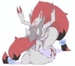  ankofox big_breasts breasts female fur mammal nintendo nipples nude open_mouth pok&eacute;mon pok&eacute;mon_(species) tongue video_games zoroark 