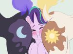  2017 4:3 blush butt cutie_mark daybreaker_(mlp) dock equine eyes_closed female feral friendship_is_magic group hair horn mammal multicolored_hair my_little_pony nightmare_moon_(mlp) raikoh-illust raised_tail simple_background starlight_glimmer_(mlp) unicorn white_background 