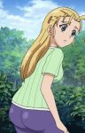  00s 1girl animated animated_gif ass blonde_hair blue_eyes cropped female furinji_miu huge_ass shijou_saikyou_no_deshi_ken&#039;ichi 