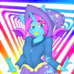  anthro bat_pony chroma_wave clothing equine eyeshadow fan_character floating_wings girly hat hoodie horn jrvanesbroek lipstick makeup male mammal my_little_pony skirt solo winged_unicorn wings 