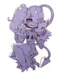  1girl bare_shoulders detached_collar detached_sleeves dress female hair_over_one_eye leviathan_(skullgirls) monster_girl red_eyes side_ponytail skullgirls squigly_(skullgirls) stitched_mouth stitches striped striped_legwear striped_sleeves zombie 