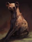  2017 digital_media_(artwork) feral fur hyena laurelhach23 looking_at_viewer mammal sitting solo tan_fur 
