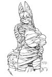  anthro bandage big_breasts big_ears breasts canine cheek_tuft chest_tuft cleavage clothed clothing costume eyelashes female fennec fox halloween holidays huge_breasts inner_ear_fluff loyse mammal sanny tuft 