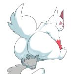 ambiguous_gender balls big_butt butt duo eroborus facesitting hand_on_butt hindpaw looking_back lying male male/ambiguous mammal minccino nintendo paws penis pok&eacute;mon pok&eacute;mon_(species) rodent simple_background video_games zangoose 