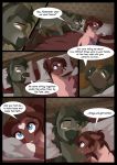  amber_eyes beard bed blue_eyes comic cuddling cutie_mark dennyvixen detailed_background equine facial_hair female feral fur hair hooves horse male mammal my_little_pony pillow pony 