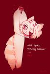  2018 ambiguous_gender anthro blood decapitation detachable detachable_head dialogue feline girly looking_at_viewer mammal neflovira red_background russian_text simple_background solo text translated 