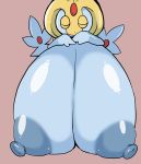  2018 areola big_breasts breasts eyes_closed female huge_breasts hyper hyper_breasts legendary_pok&eacute;mon multi_tail nintendo nipples not_furry petronoise pok&eacute;mon pok&eacute;mon_(species) simple_background solo uxie video_games 