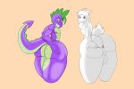  2018 anthro anus areola asriel_dreemurr balls big_butt boss_monster butt caprine digital_media_(artwork) dragon duo exposed friendship_is_magic fur goat green_eyes hand_on_butt hi_res horn huge_butt kung-fu_bunny long_ears looking_at_viewer looking_back male mammal muscular my_little_pony nipples nude presenting presenting_anus red_eyes scalie simple_background smile spike_(mlp) spreading thick_thighs undertale video_games white_fur wide_hips 