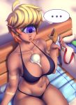  ... 2018 absurd_res big_breasts bikini breasts clothing cyclops dessert digital_media_(artwork) ear_piercing eyelashes female food hair hi_res holding_food holding_object humanoid ice_cream monster_girl_(genre) multicolored_hair not_furry piercing pointy_ears purple_eyes sitting solo souladdicted swimsuit two_tone_hair viviana_(souladdicted) 