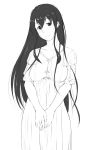  alternate_costume blush breasts collarbone dress female_admiral_(kantai_collection) highres kantai_collection long_hair looking_at_viewer medium_breasts monochrome niwatazumi sketch solo tatebayashi_sakurako 