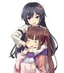  angry black_hair brown_hair closed_eyes hair_ornament highres kisaragi_(princess_principal) multiple_girls normaland princess_principal princess_principal_game_of_mission purple_eyes sophie_mackenzie 