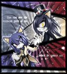  ann-jey blue_fur canine card cat clothing comic duo ear_piercing emo feline fight fur gloves goth hat hedgehog magician male mammal piercing red_eyes top_hat trenchcoat wolf yellow_eyes 