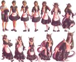  2017 alpha_channel anthro brown_hair clothing dragon eyewear female feral footwear gender_transformation glasses hair happy horn human human_to_feral long_hair looking_at_viewer maid_uniform male mammal mtf_transformation open_mouth pants scissorsrunner shirt shoes short_hair simple_background smile solo standing tail_growth transformation transparent_background uniform 