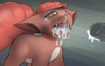  2018 ambiguous_gender canine cum cum_from_nose cum_in_mouth cum_in_nose cum_inside cum_on_face dacad feral humanoid_penis male mammal multi_tail nintendo open_mouth penis pok&eacute;mon pok&eacute;mon_(species) saliva simple_background solo tears tongue video_games vulpix 