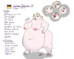  &lt;3 2017 anthro areola belly big_belly big_breasts biped blonde_hair blue_eyes blush breasts cosmic~cannibal digital_media_(artwork) english_text eyebrows eyelashes eyewear female floppy_ears german glasses hair hooves invalid_tag mammal navel nipples nude obese open_mouth overweight overweight_female pig pink_skin porcine sharp_teeth simple_background smile snout solo standing teeth text thick_thighs tongue wide_hips 