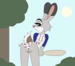  baseball_(disambiguation) baseball_bat butt camel_toe clothing disney female judy_hopps lagomorph mammal outside panties scamp4553 shirt sport t-shirt underwear zootopia 