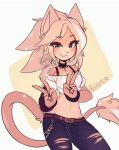  anthro biped blush clothed clothing digital_media_(artwork) feline female fully_clothed fur hair happy mammal mekaiime simple_background smile solo standing 