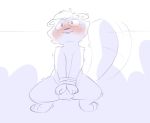  anthro balls blush bound covering covering_self line_art male mammal rodent sciurid simple_background solo unboxyguy 