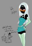  2018 alien armwear avian bare_shoulders bird black_skin blue_eyes boshie breasts clothing collar crown daffy_duck dialogue dress duck duck_dodgers elbow_gloves english_text eyewear female female_focus glasses gloves group hair legwear looney_tunes male mammal not_furry pig porcine pose queen_tyr&#039;ahnee standing text thigh_highs tiara warner_brothers white_hair 