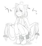  :d animal_ear_fluff animal_ears bare_shoulders bike_shorts boots cat_ears choker commentary_request full_body greyscale hair_between_eyes highres hinata_channel koyoi_mitsuki long_hair looking_at_viewer monochrome nekomiya_hinata open_mouth pigeon-toed shirt simple_background sleeveless sleeveless_shirt smile solo very_long_hair white_background 