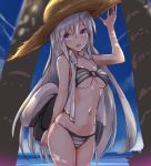  :d alternate_costume alternate_headwear azur_lane bangs bikini blue_sky blush breasts cloud collarbone cowboy_shot dappled_sunlight day enterprise_(azur_lane) eyebrows_visible_through_hair grey_bikini hand_on_headwear hand_up hat head_tilt horizon long_hair looking_at_viewer medium_breasts navel ocean open_clothes open_mouth open_shirt peaked_cap purple_eyes shirt silver_hair skindentation sky sleeveless sleeveless_shirt smile solo standing stomach straight_hair straw_hat striped striped_bikini sunlight swimsuit tenrai unbuttoned unbuttoned_shirt underboob very_long_hair white_hat white_shirt 