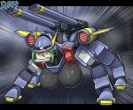  all_fours ass green_hair mecha weapons 