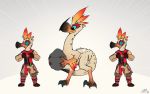  animated blue_eyes boo_rad13y costume english_text feathers feral human humor kulu_ya_ku loop mammal monster monster_hunter_world rock simple_background sound_effects text white_background 