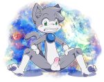  abstract_background anthro balls blush cat collar erection feet feline fur green_eyes grin humanoid_penis inner_ear_fluff jinglebell leo_(vg_cats) looking_at_viewer male mammal nude ofuro penis presenting sitting smile solo spread_legs spreading vg_cats 