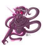  cannibalharpy cephalopod christoph_illithid claws clothed clothing crown cthulu eyewear gem glasses looking_at_viewer male marine nude pink_eyes pink_sclera purple_skin solo squid tentacles topless 