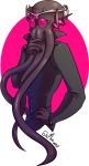  cannibalharpy cephalopod christoph_illithid classy claws clothing crown cthulu eyewear gem glasses looking_at_viewer male marine pink_eyes pink_sclera sirmeo solo squid suit tentacles 