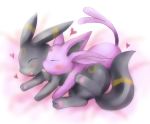  &lt;3 2009 ambiguous_gender azuma_minatsu blush cute cuteeeveelution eeveelution espeon feral fur nintendo open_mouth pok&eacute;mon pok&eacute;mon_(species) simple_background tongue umbreon video_games 