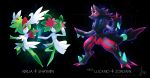  2014 alternate_color alternate_species ambiguous_gender anthro black_fur black_hair canine cat-meff flower fur fusion green_eyes green_hair hair humanoid kirlia legendary_pok&eacute;mon mammal mega_evolution mega_lucario nintendo plant pok&eacute;mon pok&eacute;mon_(species) pok&eacute;mon_fusion red_eyes red_fur shaymin shaymin_(land_form) shaymin_(sky_form) syntheticimagination video_games zoroark 