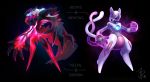  2014 ambiguous_gender anthro cat-meff claws darkrai deoxys duo feline glowing humanoid hybrid legendary_pok&eacute;mon mammal mewtwo nintendo pok&eacute;mon pok&eacute;mon_(species) pok&eacute;mon_fusion syntheticimagination video_games yveltal 