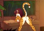  2018 anthro anus breasts butt digital_media_(artwork) feline female fur hair hi_res leopard looking_at_viewer looking_back mammal nude presenting presenting_hindquarters pussy rear_view scorpdk smile solo 