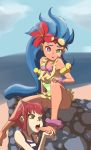  animal_ears annie_hastur barefoot blue_hair blue_sky breasts day fake_animal_ears feet flower foot_licking frilled_skirt frilled_swimsuit frills goggles goggles_on_head green_eyes hair_flower hair_ornament hairband heterochromia highres league_of_legends licking long_hair multiple_girls nipples open_mouth pool_party_zoe purple_eyes red_hair rubber_duck short_hair sitting skirt sky small_breasts smile swimsuit tan tanline tears tongue tongue_out ukaya_masaru very_long_hair zoe_(league_of_legends) 