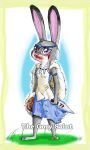  2018 anthro clothing disney female fur judy_hopps lagomorph mammal purple_eyes rabbit simple_background the_gory_saint zootopia 