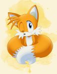  2011 anthro canine dipstick_tail fox fur hi_res male mammal miles_prower montyth multicolored_tail one_eye_closed signature smile solo sonic_(series) video_games white_fur wink yellow_fur 